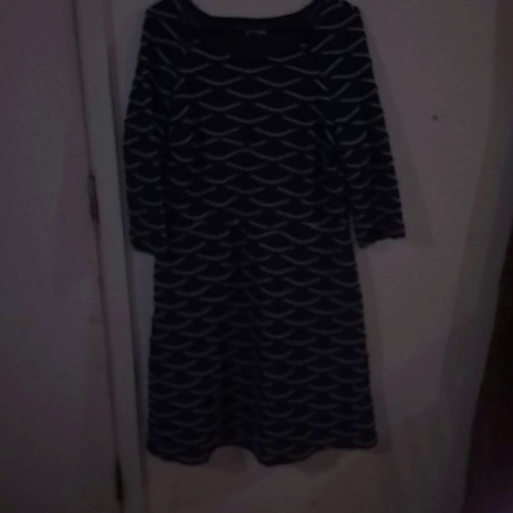 Gray and white woman dress